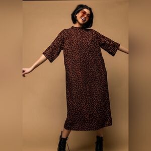 Dressed In LALA Brown Leopard Midi Dress